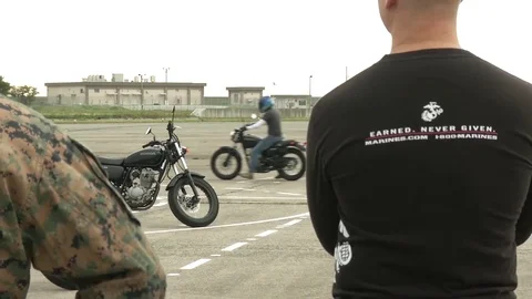 US Marines take basic motorcycle rider course in Iwakuni, Japan Video stock 81431928