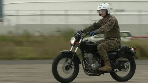US Marines take basic motorcycle rider course in Iwakuni, Japan Video stock 81431989