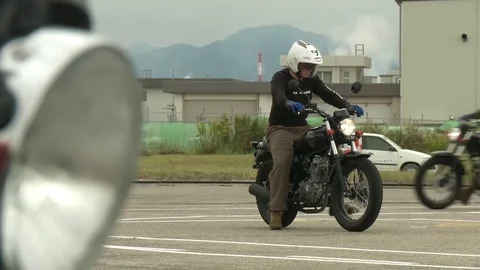 US Marines take basic motorcycle rider course in Iwakuni, Japan Video stock 81432057
