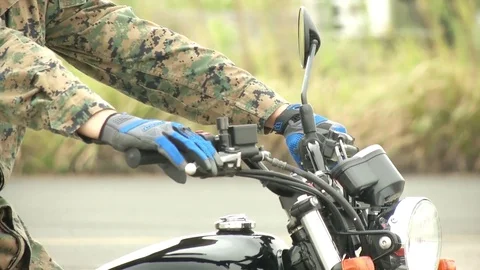 US Marines take basic motorcycle rider course in Iwakuni, Japan Video stock 81432079