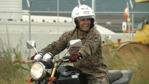 US Marines take basic motorcycle rider course in Iwakuni, Japan Video stock 81432183