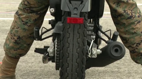 US Marines take basic motorcycle rider course in Iwakuni, Japan Video stock 81432453