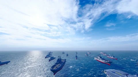 U.S. Maritime Forces and Aircraft Carriers Stock Footage 236193209