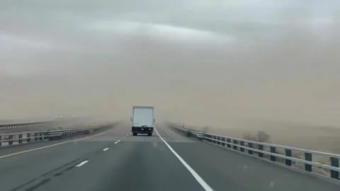 US: Massive Dust Storm Reduces Visibility To Near Zero Stock Footage 329190501