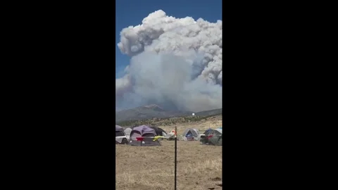 US: Massive smoke plume rises from Cottonwood Fire in Utah, USA Stock Footage 337806569