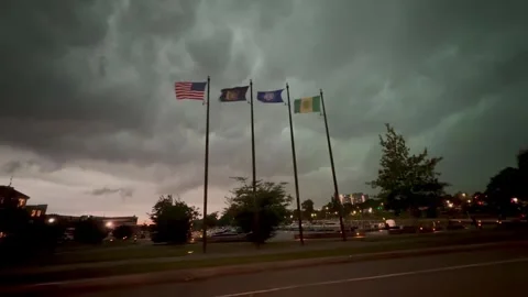 US: Massive Storm Clouds Loom Over Rochester, NY Stock Footage 344698628