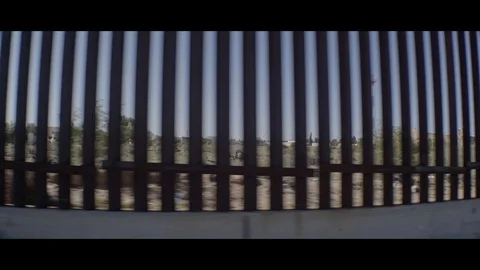 US-Mexico border in El Paso, wide-angle anamorphic, 2 angles Stock Footage 127726330