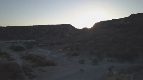 US Mexico border at sunset drone footage Stock Footage 88451463