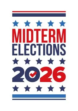 US Midterm Elections 2026. Vote 2026. Vote day. US Election Stock Illustration
