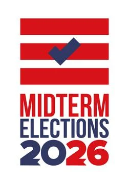 US Midterm Elections 2026. Vote 2026. Vote day. US Election Stock Illustration