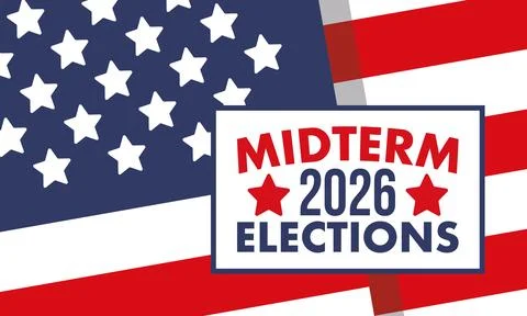 US Midterm Elections 2026. Vote 2026. Vote day. US Election Stock Illustration