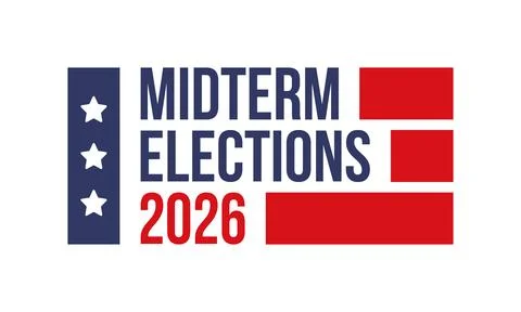 US Midterm Elections 2026. Vote 2026. Vote day. US Election Stock Illustration