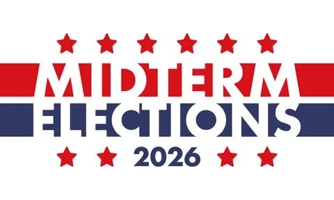 US Midterm Elections 2026. Vote 2026. Vote day. US Election Stock Illustration