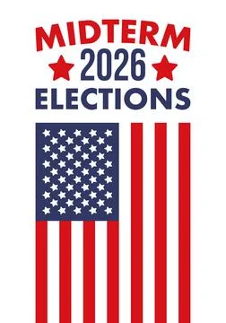 US Midterm Elections 2026. Vote 2026. Vote day. US Election Stock Illustration