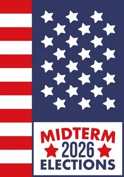 US Midterm Elections 2026. Vote 2026. Vote day. US Election Stock Illustration