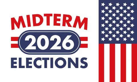 US Midterm Elections 2026. Vote 2026. Vote day. US Election Stock Illustration