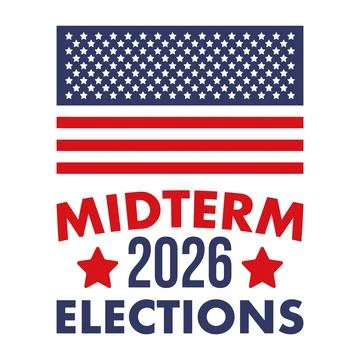 US Midterm Elections 2026. Vote 2026. Vote day. US Election Stock Illustration