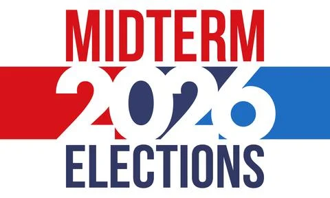 US Midterm Elections 2026. Vote 2026. Vote day. US Election Stock Illustration