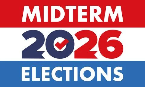US Midterm Elections 2026. Vote 2026. Vote day. US Election Stock Illustration