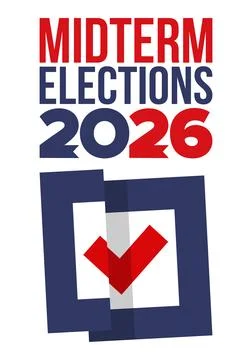 US Midterm Elections 2026. Vote 2026. Vote day. US Election Stock Illustration