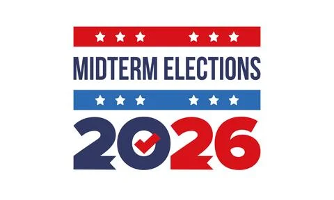 US Midterm Elections 2026. Vote 2026. Vote day. US Election Stock Illustration