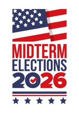 US Midterm Elections 2026. Vote 2026. Vote day. US Election Stock Illustration