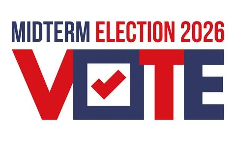 US Midterm Elections 2026. Vote 2026. Vote day. US Election 库存插图