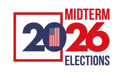 US Midterm Elections 2026. Vote 2026. Vote day. US Election Stock Illustration