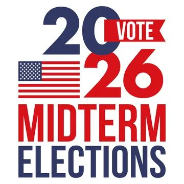 US Midterm Elections 2026. Vote 2026. Vote day. US Election Stock Illustration