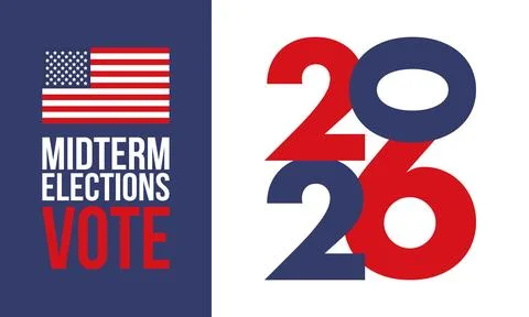 US Midterm Elections 2026. Vote 2026. Vote day. US Election 库存插图