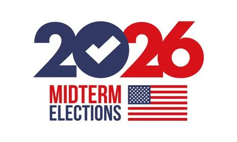 US Midterm Elections 2026. Vote 2026. Vote day. US Election Stock Illustration