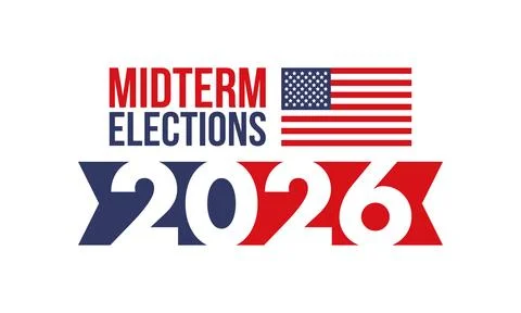 US Midterm Elections 2026. Vote 2026. Vote day. US Election Stock Illustration