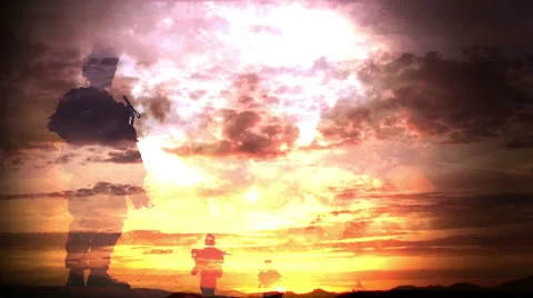 US Military In Front of Clouds Stock Footage 55159725