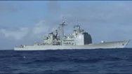 Us-Missile Defense Agency - Uss Lake Erie - Sm3 Block - Ib Launch  Stock Footage