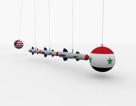 U.S. missiles attack Syria Stock Illustration