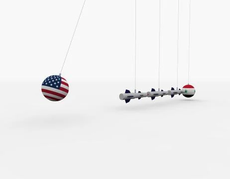 U.S. missiles attack Syria Stock Illustration