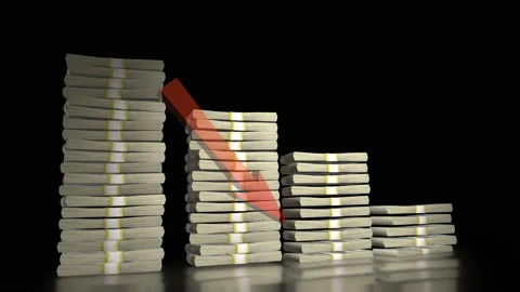 US money decrease bar chart animation 库存影片 226282644