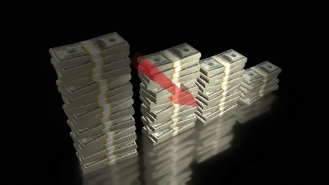 US money decrease bar chart animation 库存影片 226282671