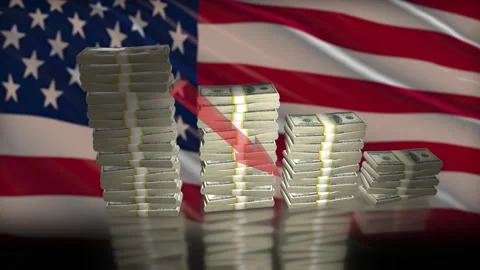 US money decrease bar chart animation 库存影片 226293425