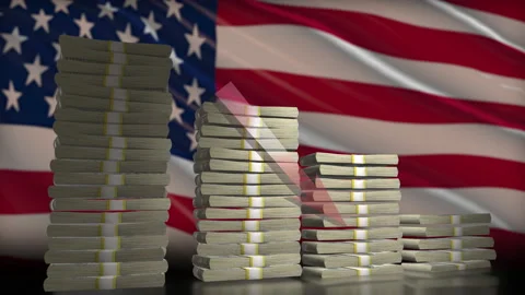 US money decrease bar chart animation 库存影片 226293459