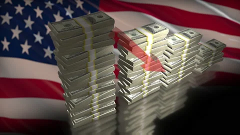 US money decrease bar chart animation 库存影片 226293685