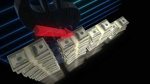 US money decrease bar chart animation 库存影片 226301168