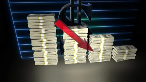 US money decrease bar chart animation 库存影片 226301588