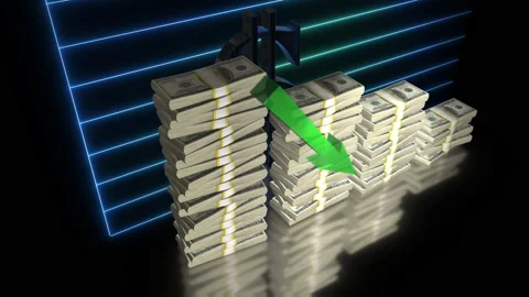 US money decrease bar chart animation 库存影片 226307338
