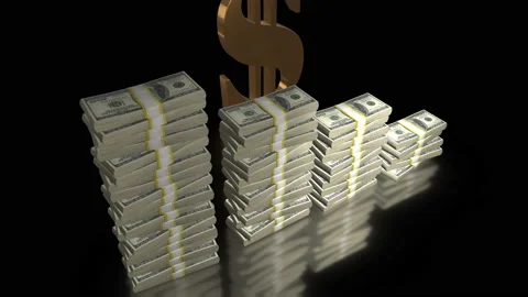 US money decrease bar chart animation 库存影片 226308441