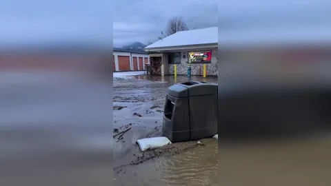 US: Mudslide After Atmospheric River Leaves Ashford Valley Grocery Buried... Stock Footage 330918501