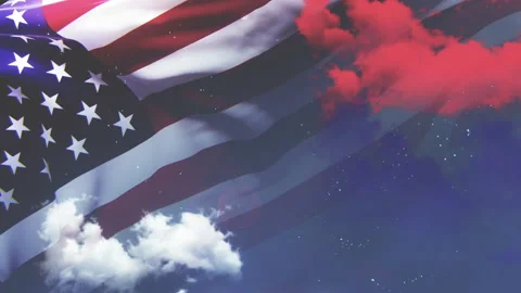 US NATION DAY BACK 01 Stock Footage 201119088