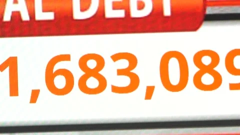 US National Debt Visual Representation with Statistics Vídeo Stock 309422629