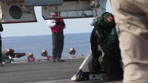U.S. Navy catapult engineer at work aboa... | Stock Video | Pond5