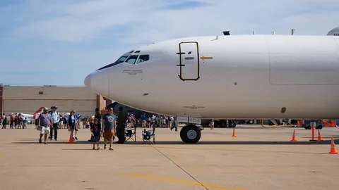 A U.S. Navy E-6 Mercury at Tinker Air Force Base. Stock Footage 109328546